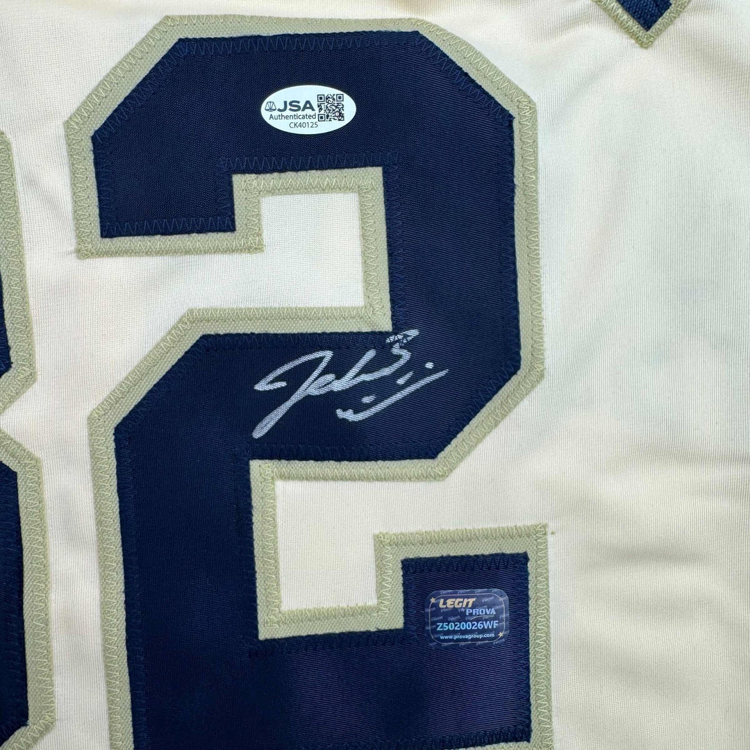Framed Autographed/Signed Jacob Misiorowski 35x39 Milwaukee Cream Jersey JSA COA