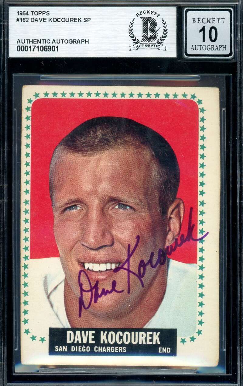Dave Kocourek Gem Mint 10 Beckett BAS Signed 1964 Topps Autograph