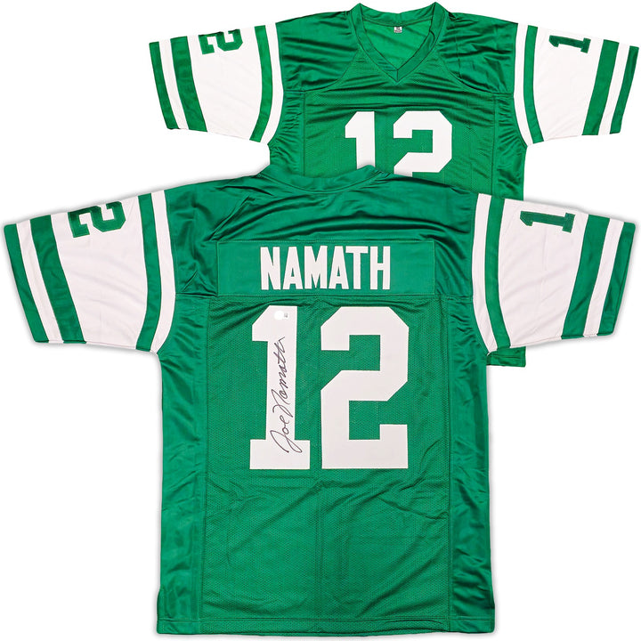 New York Jets Joe Namath Signed Green Jersey Beckett Wit