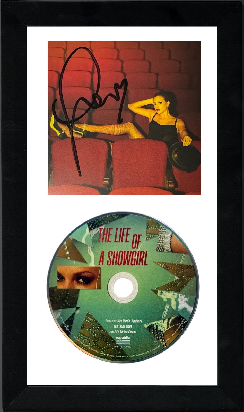 Taylor Swift The Life of a Showgirl CD Signed 4.75x4.75 Photo #4 FRAMED- BECKETT