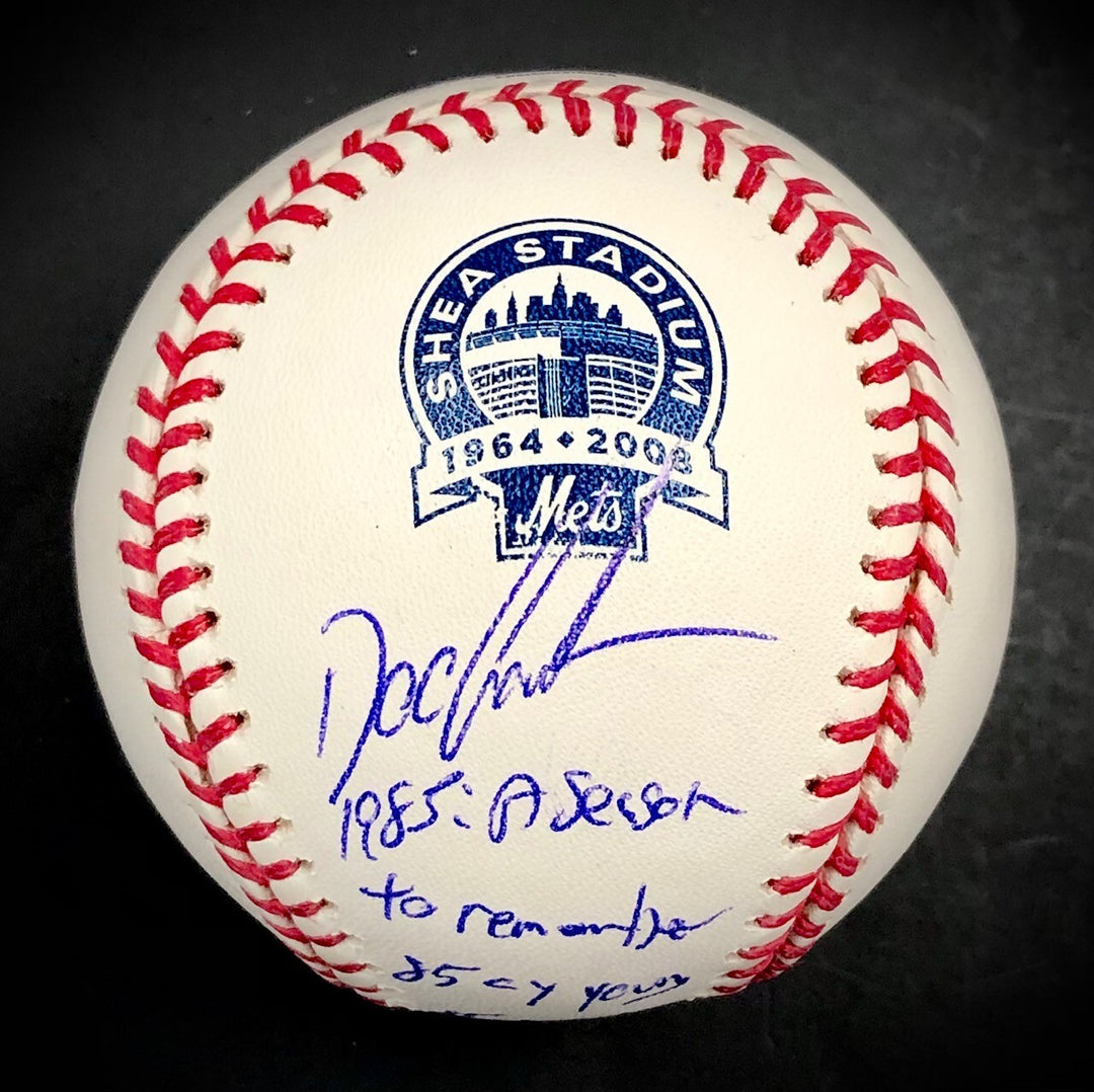 Dwight Doc Gooden signed Mets Shea Stadium 1985 Stat baseball PSA Witness COA