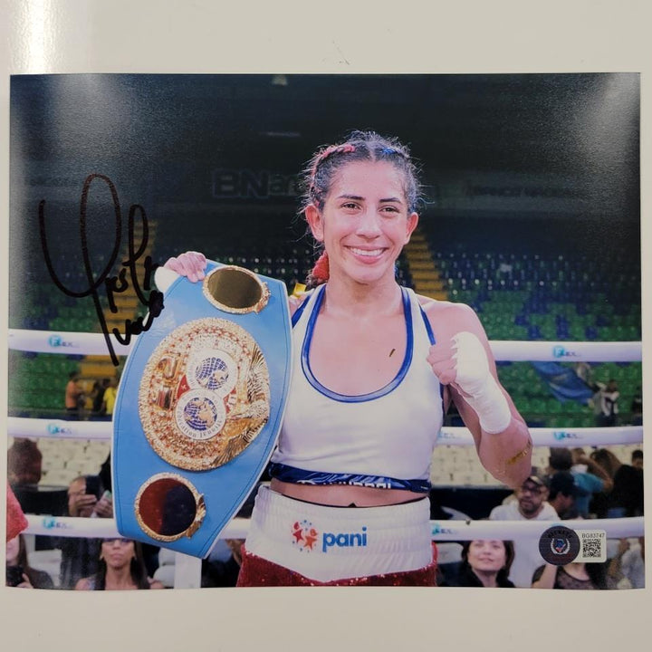 Yokasta Yoka Valle signed Boxing 8x10 photo #6 autograph ~ Beckett BAS Holo