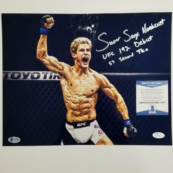Super Sage Northcutt signed "UFC 192 Debut" 11x14 Photo MMA Autograph ~ BAS COA
