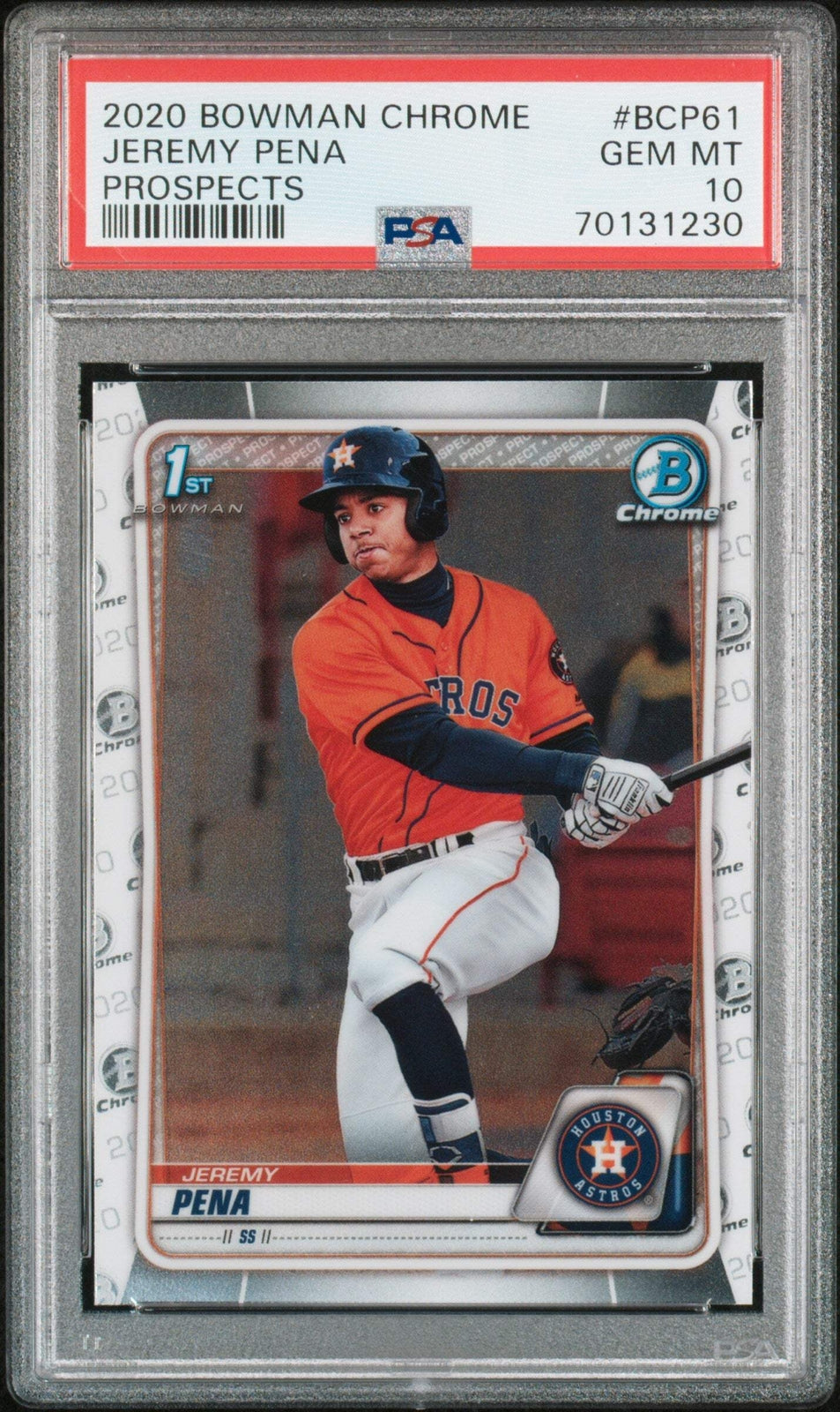 Graded 2020 Bowman Chrome Jeremy Pena #BCP61 Prospects RC Baseball Card PSA 10