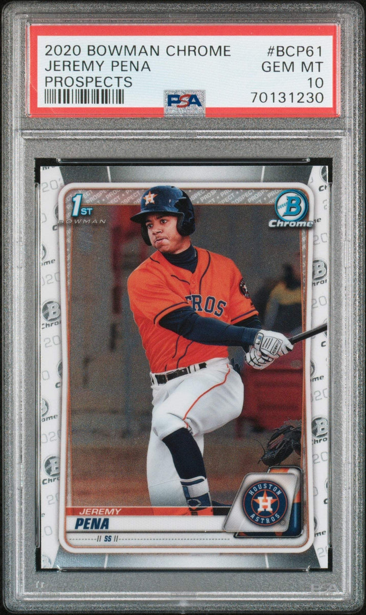 Graded 2020 Bowman Chrome Jeremy Pena #BCP61 Prospects RC Baseball Card PSA 10
