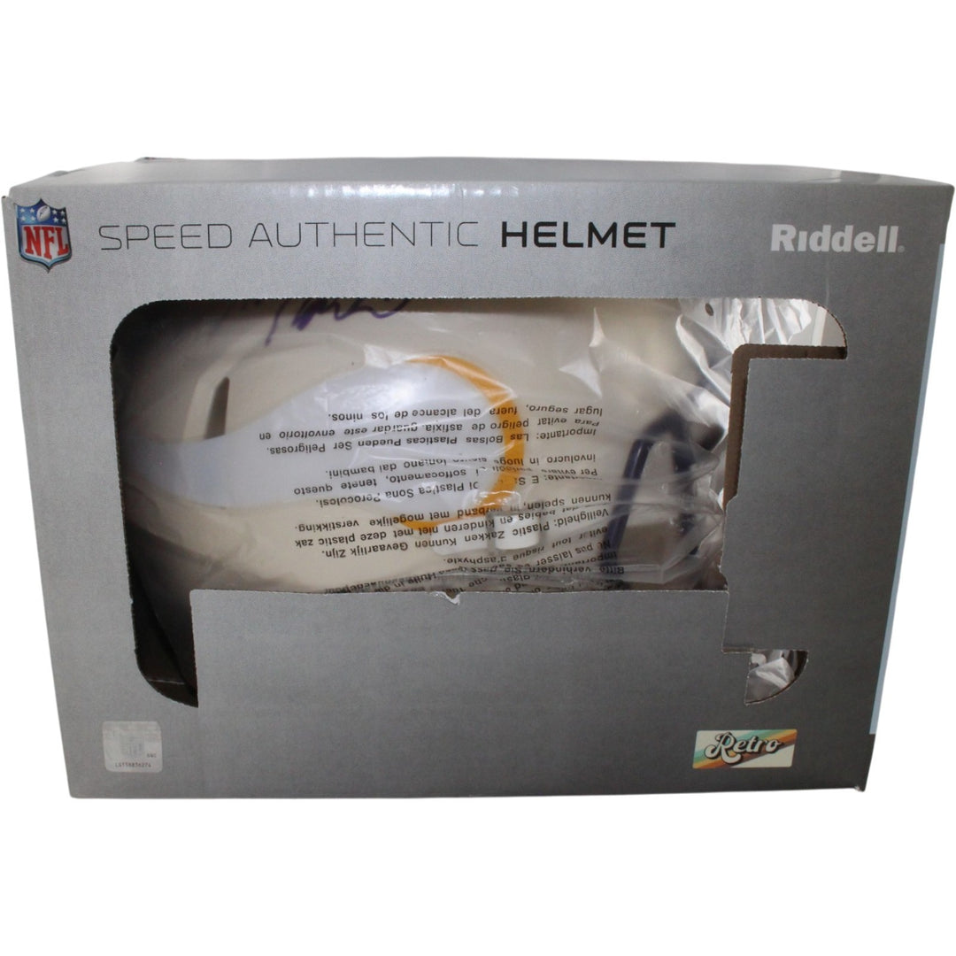 Adrian Perterson Signed Minnesota Vikings Pro Retro Helmet Beckett WIT 57522