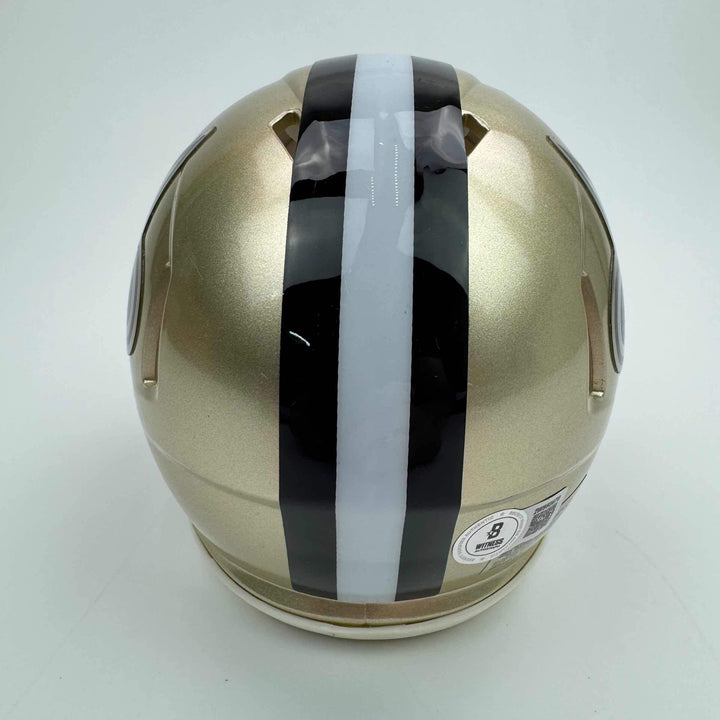 Autographed/Signed Alvin Kamara New Orleans Saints Mini Helmet Beckett BAS COA