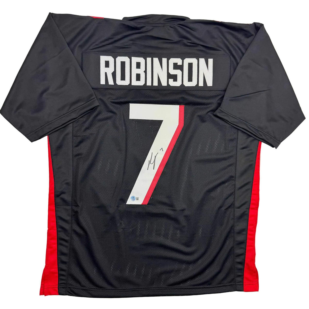 Autographed/Signed Bijan Robinson Atlanta Black Football Jersey Beckett BAS COA