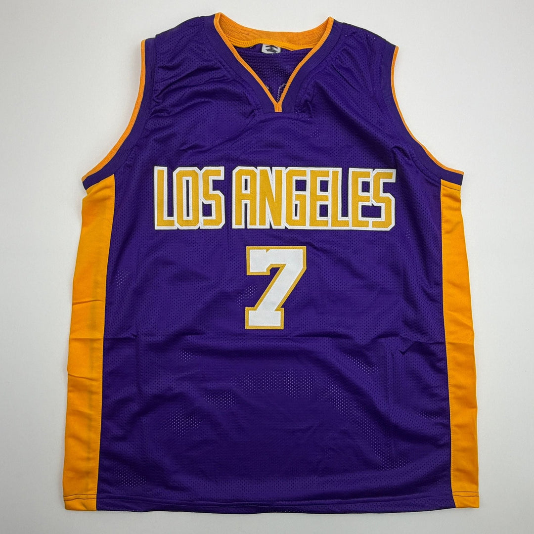 Autographed/Signed Lamar Odom Los Angeles Purple Basketball Jersey JSA COA