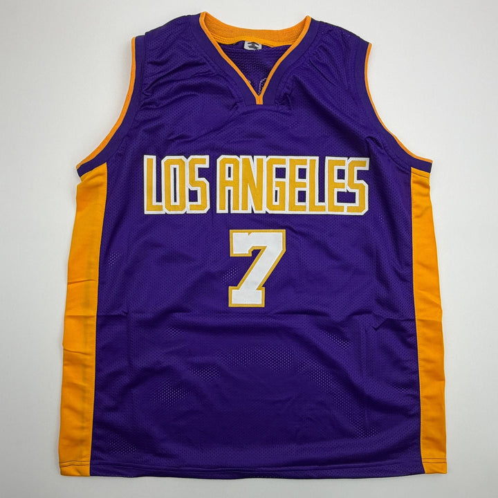 Autographed/Signed Lamar Odom Los Angeles Purple Basketball Jersey JSA COA
