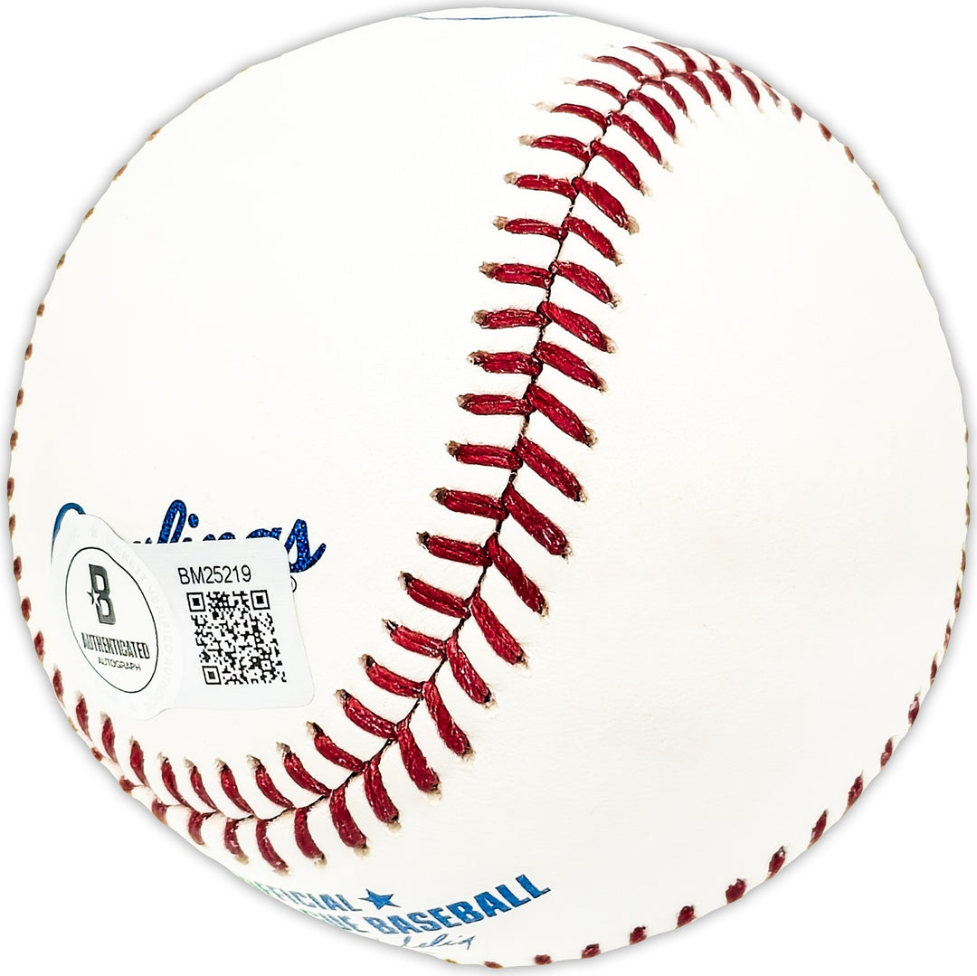 Carl Miles Signed Official MLB Baseball Philadelphia A's Beckett BAS QR #BM25219