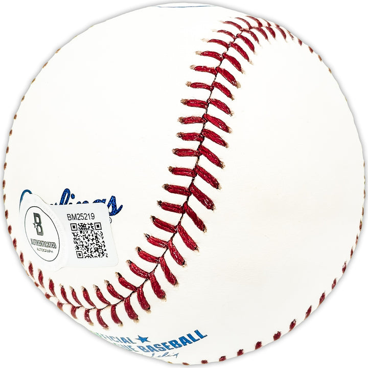 Carl Miles Signed Official MLB Baseball Philadelphia A's Beckett BAS QR #BM25219