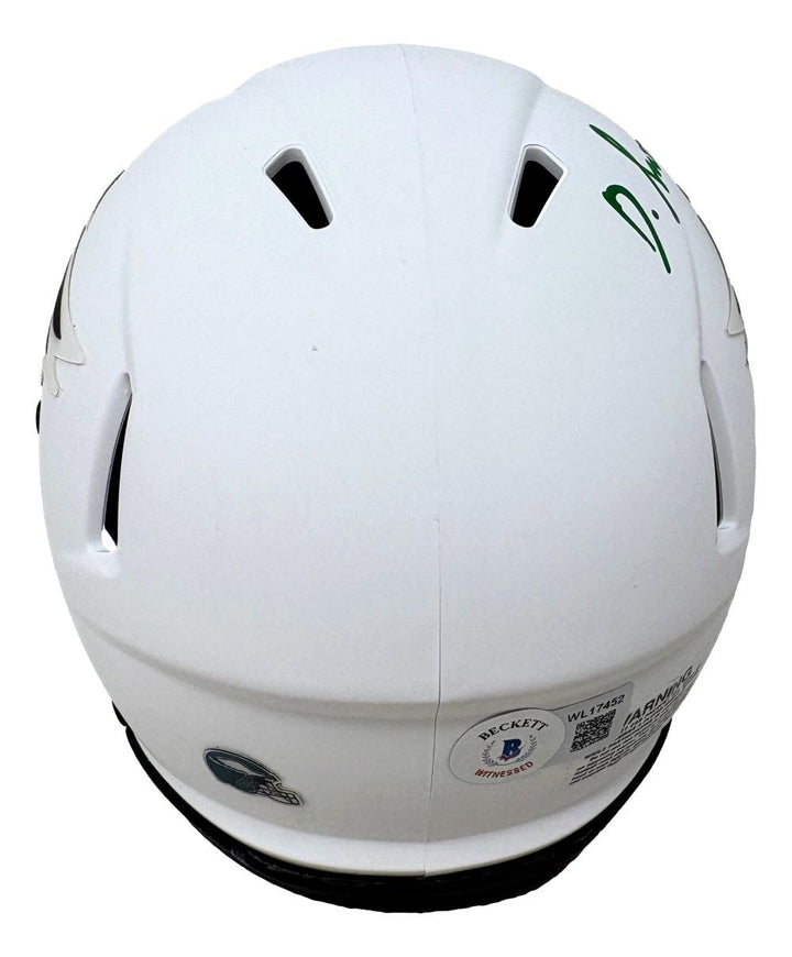 Devonta Smith Signed Philadelphia Eagles Lunar Eclipse Mini Speed Helmet BAS