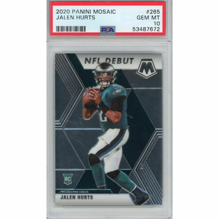 Graded 2020 Panini Mosaic JALEN HURTS #265 Rookie Football Card PSA 10 Gem Mint