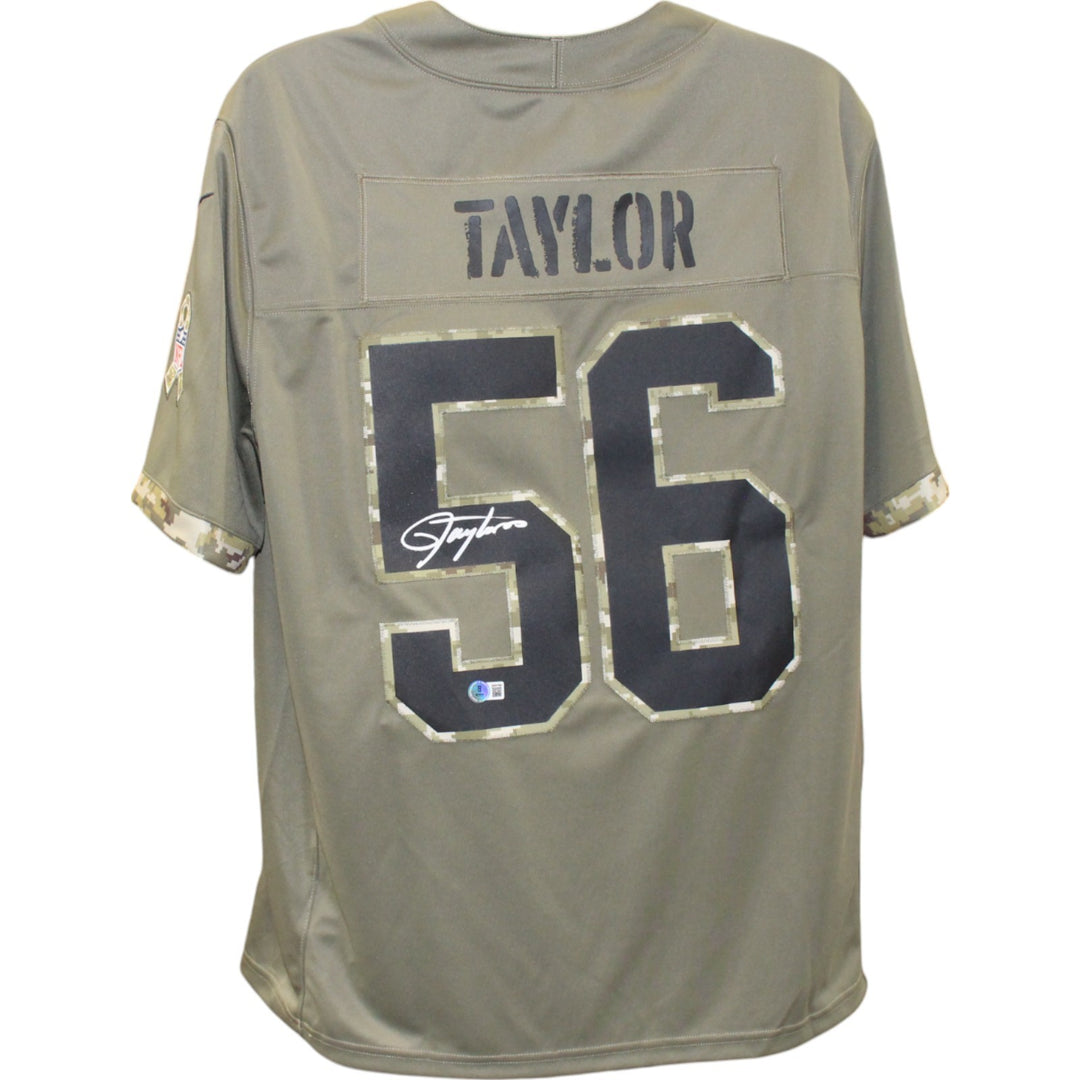 Lawrence Taylor Autographed New York Giants Nike Salute XL Jersey Beckett 51281