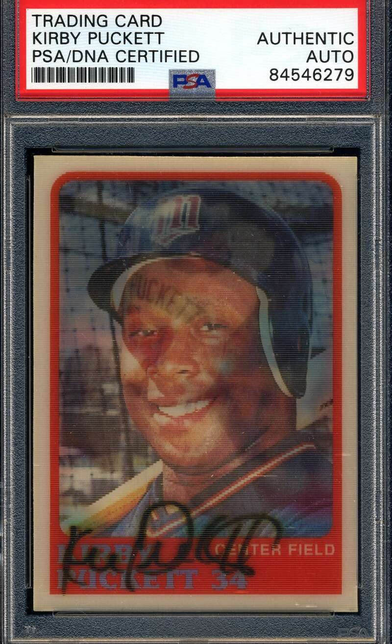 Kirby Puckett PSA DNA Coa Signed 1988 Sportsflics Autograph