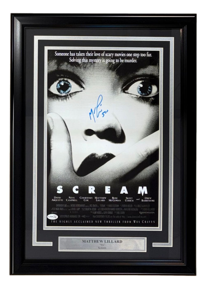 Matthew Lillard Signed Framed 11x17 Scream Photo Stu Inscribed JSA QR