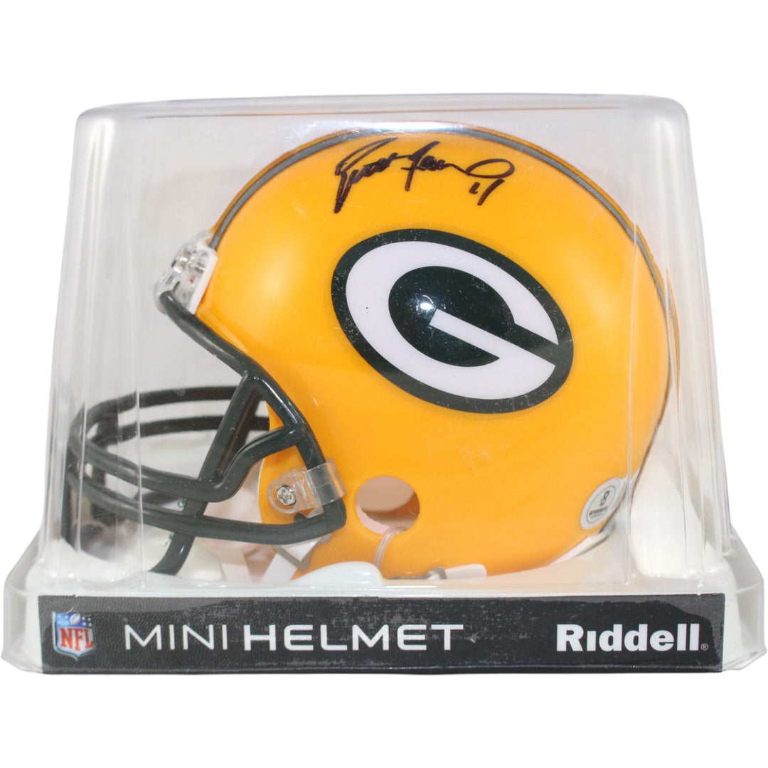 Brett Favre Autographed Green Bay Packers Mini Helmet Left Side Beckett 53162