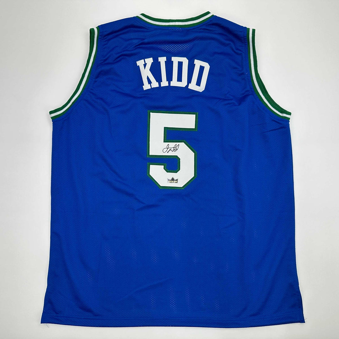 Facsimile Autographed Jason Kidd Dallas Blue Reprint Jersey Size Men's XL