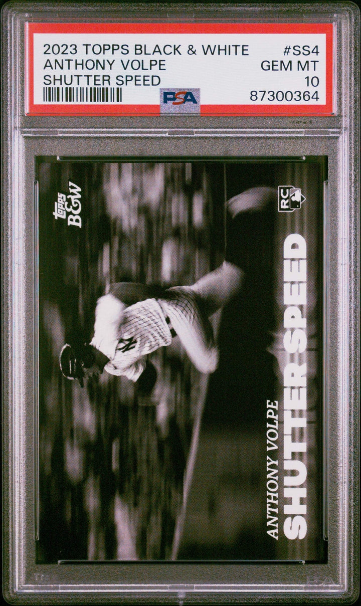Graded 2023 Topps B&W Anthony Volpe #SS4 Shutter Speed RC Baseball Card PSA 10