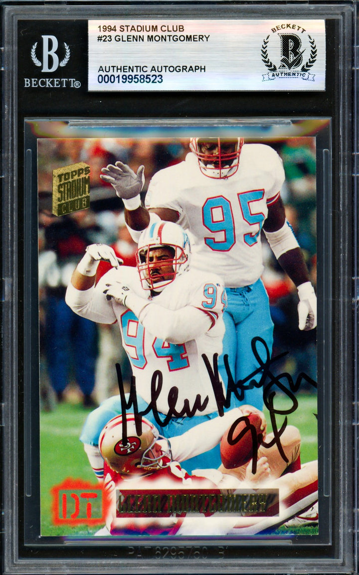 Glenn Montgomery Signed 1994 Stadium Club RC #23 Oilers Beckett #19958523 Card