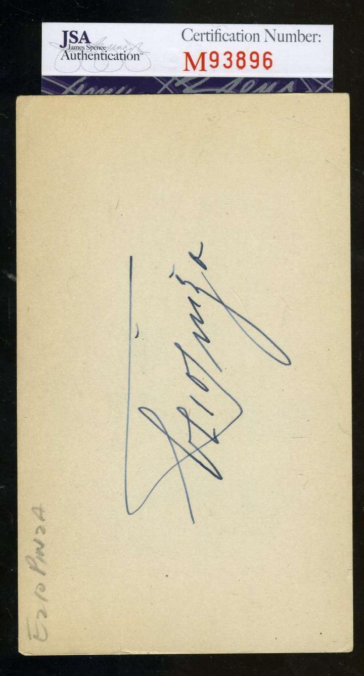 Ezio Panza Opera Signed Jsa Certified 3x5 Index Card Authenticated Autograph