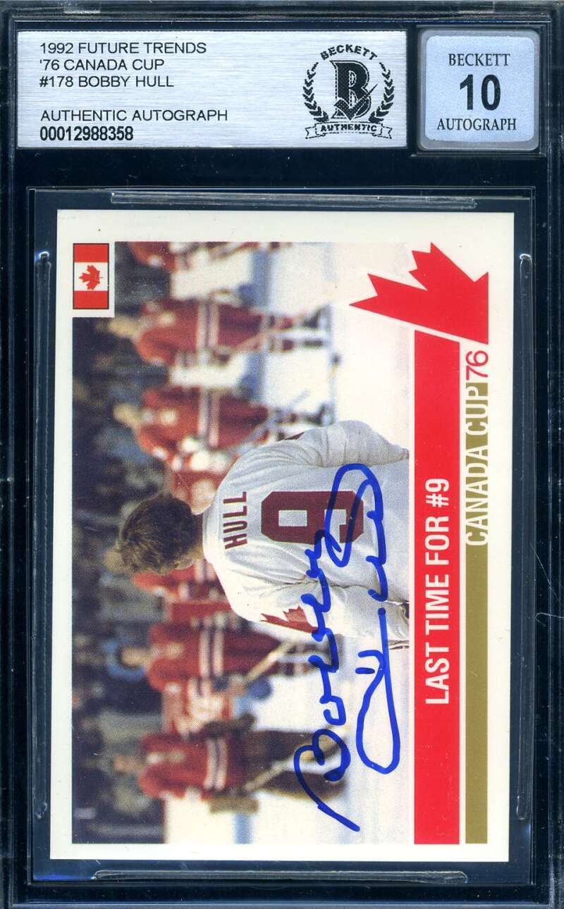 Bobby Hull Gem Mint 10 Beckett Signed 1992 Future Trends Autograph