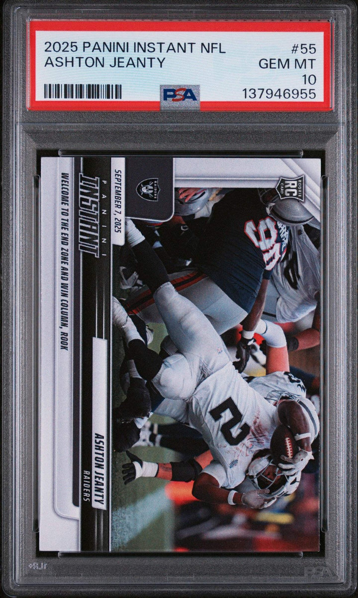 Graded 2025 Panini Instant Ashton Jeanty #55 Rookie RC Football Card PSA 10