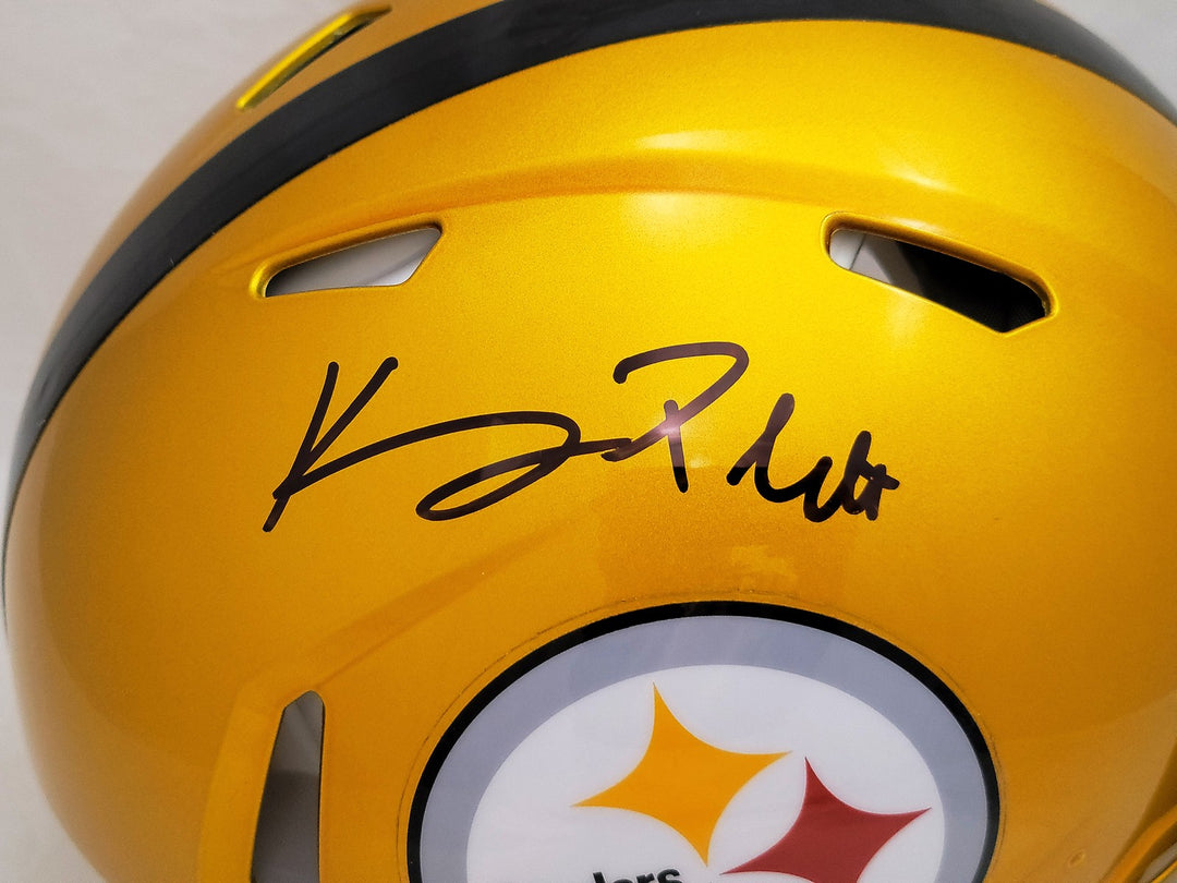 Kenny Pickett Auto Steelers Flash Yellow Full Size Authentic Spd Helmet Beckett