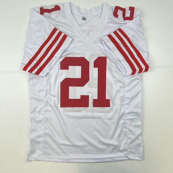 Autographed/Signed Frank Gore San Francisco White Jersey Beckett COA