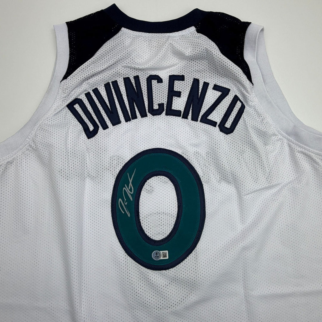 Autographed/Signed Donte Divincenzo Minnesota White Jersey Beckett BAS COA