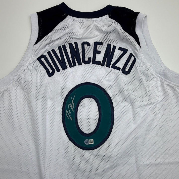 Autographed/Signed Donte Divincenzo Minnesota White Jersey Beckett BAS COA