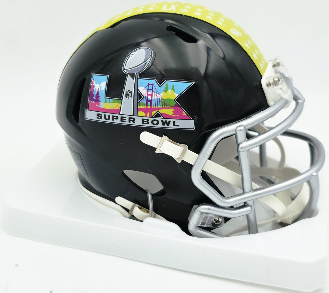 Nick Emmanwori Auto Seahawks Black Super Bowl LX Logo Speed Mini Helmet Beckett