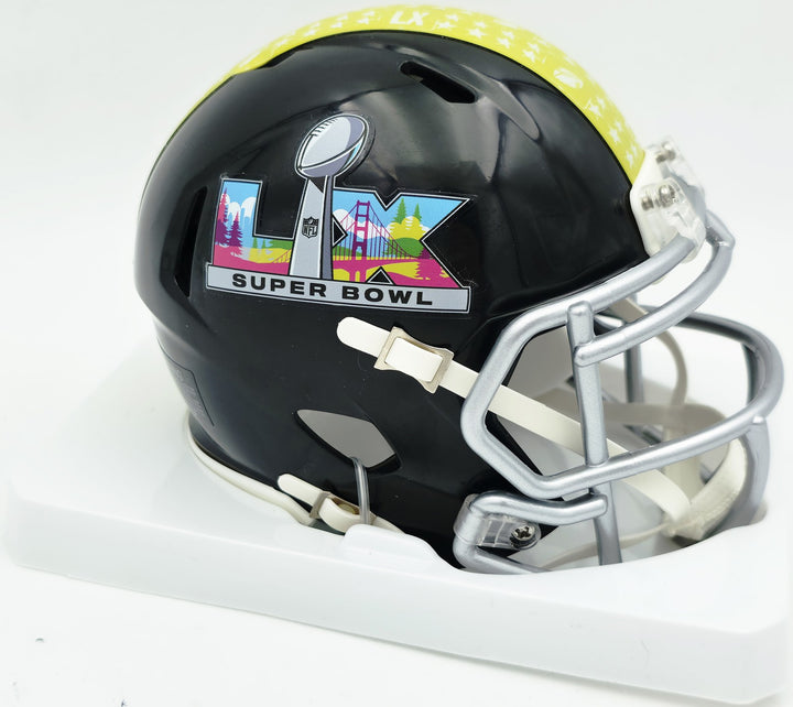 Nick Emmanwori Auto Seahawks Black Super Bowl LX Logo Speed Mini Helmet Beckett