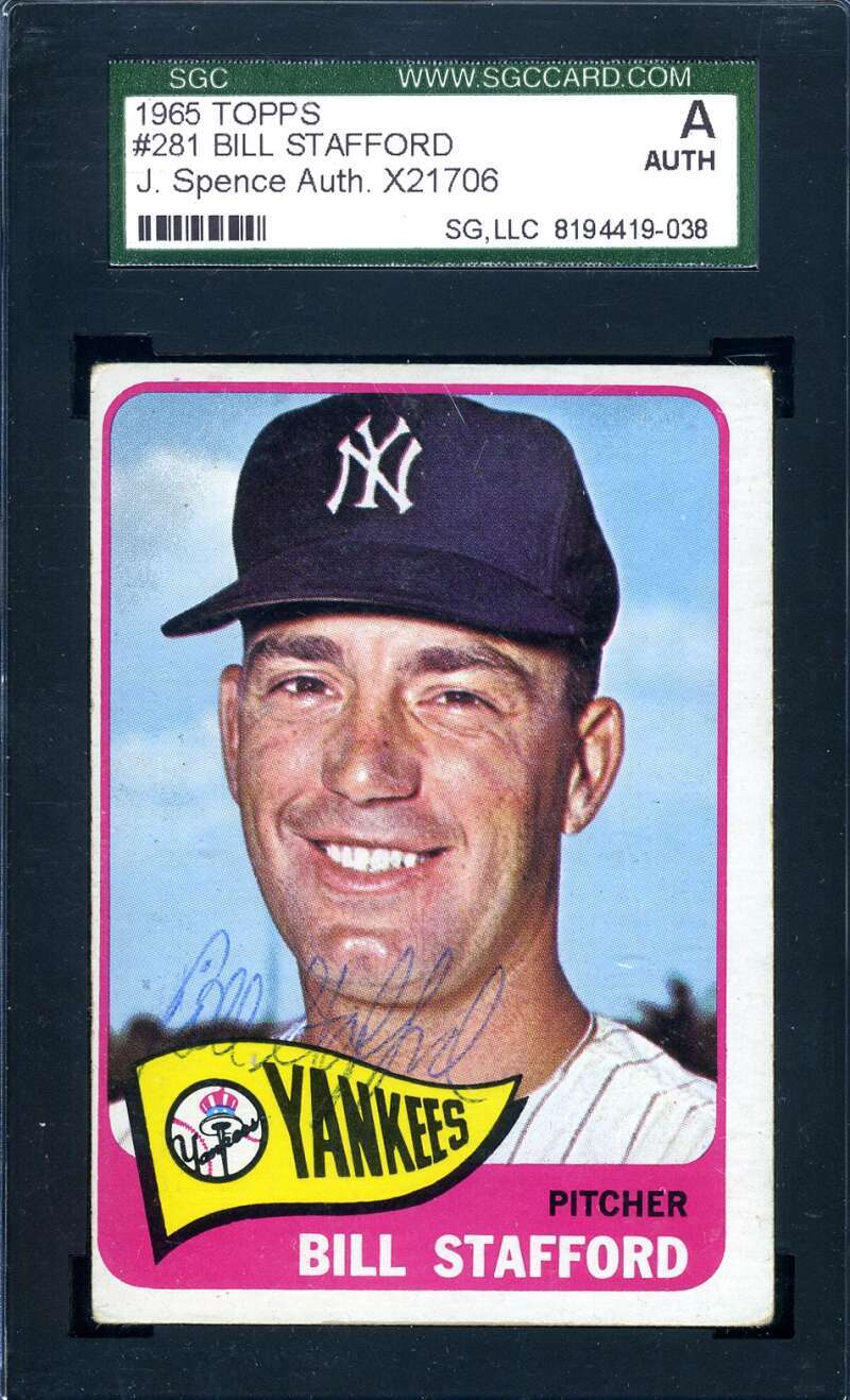 Bill Stafford SGC Signed 1965 Topps Autograph