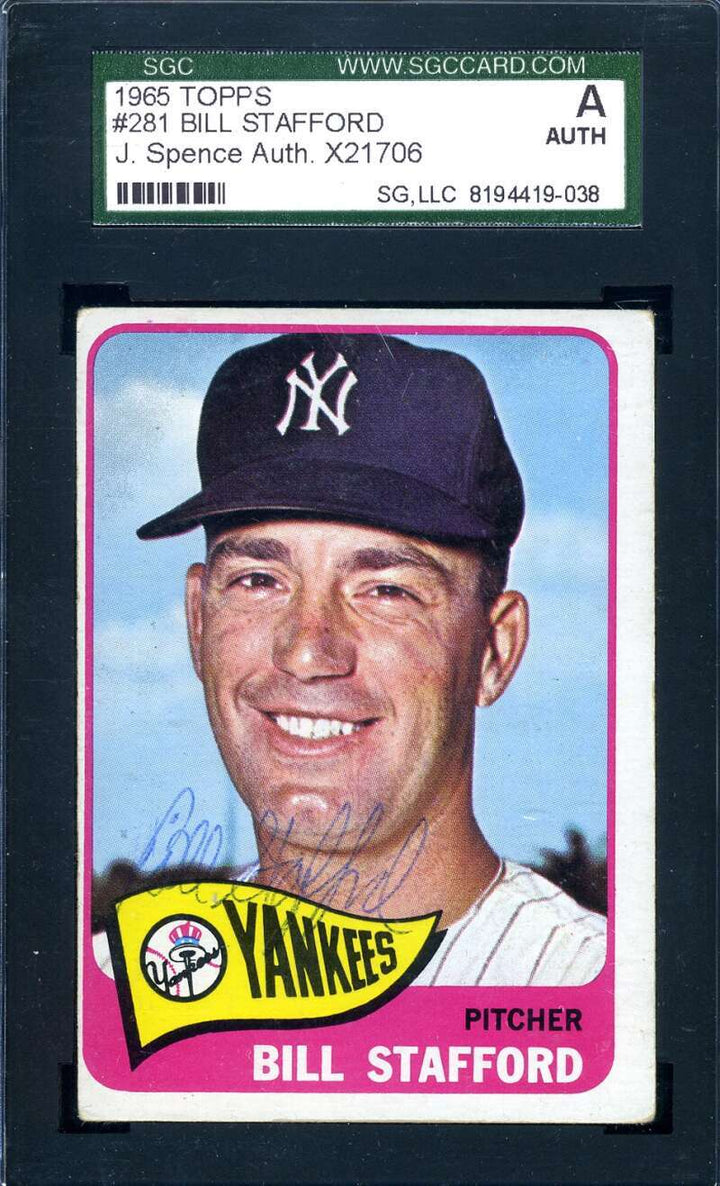 Bill Stafford SGC Signed 1965 Topps Autograph