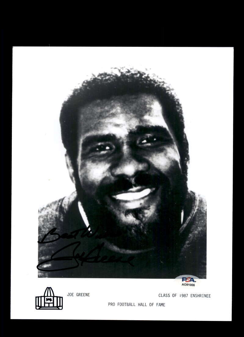 Mean Joe Greene PSA DNA Signed 8x10 Photo Steelers Autograph