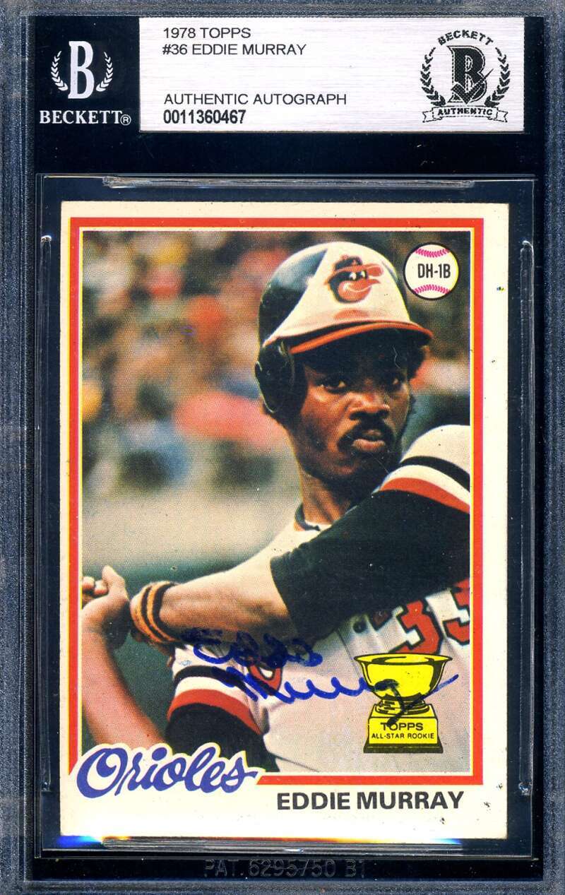 Eddie Murray Beckett Signed 1978 Topps Autograph