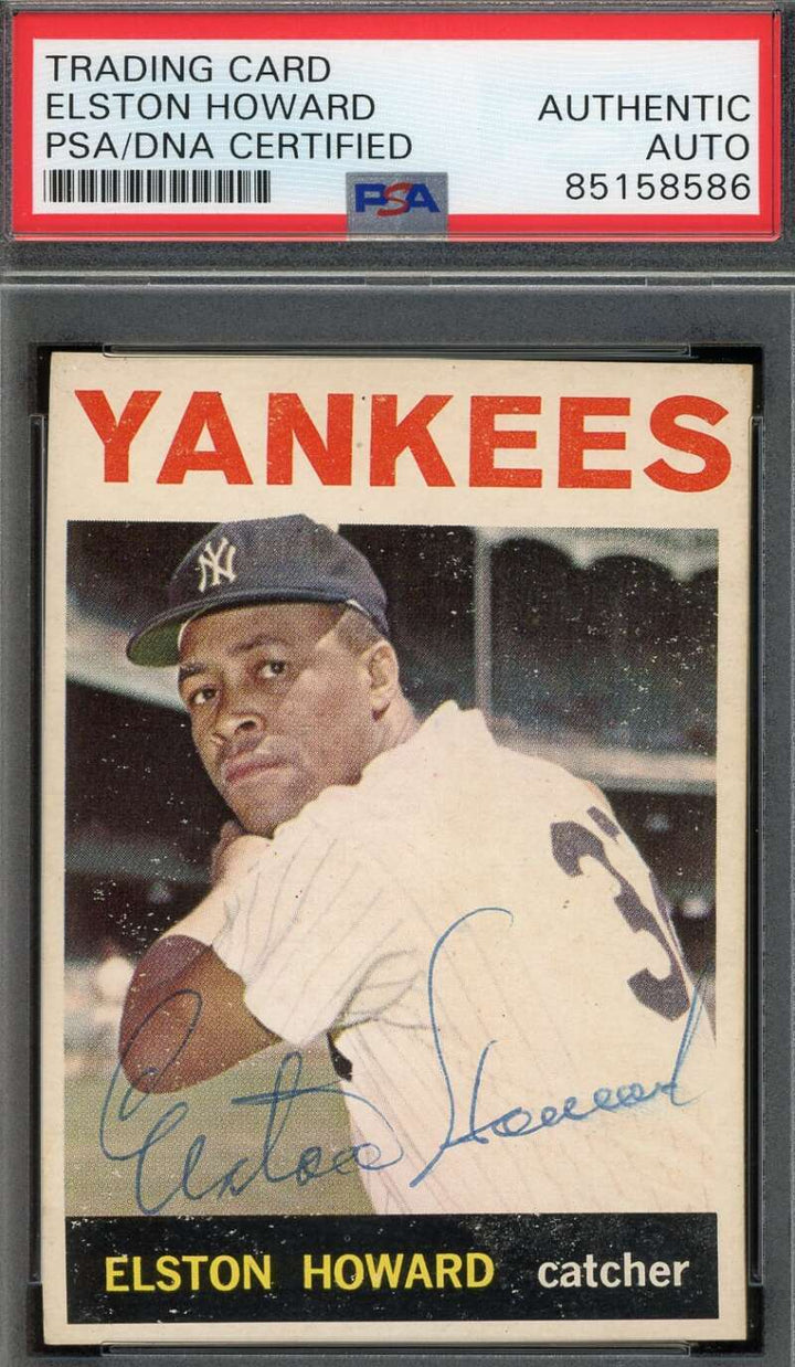 Elston Howard PSA DNA Coa Signed 1964 Topps Autograph