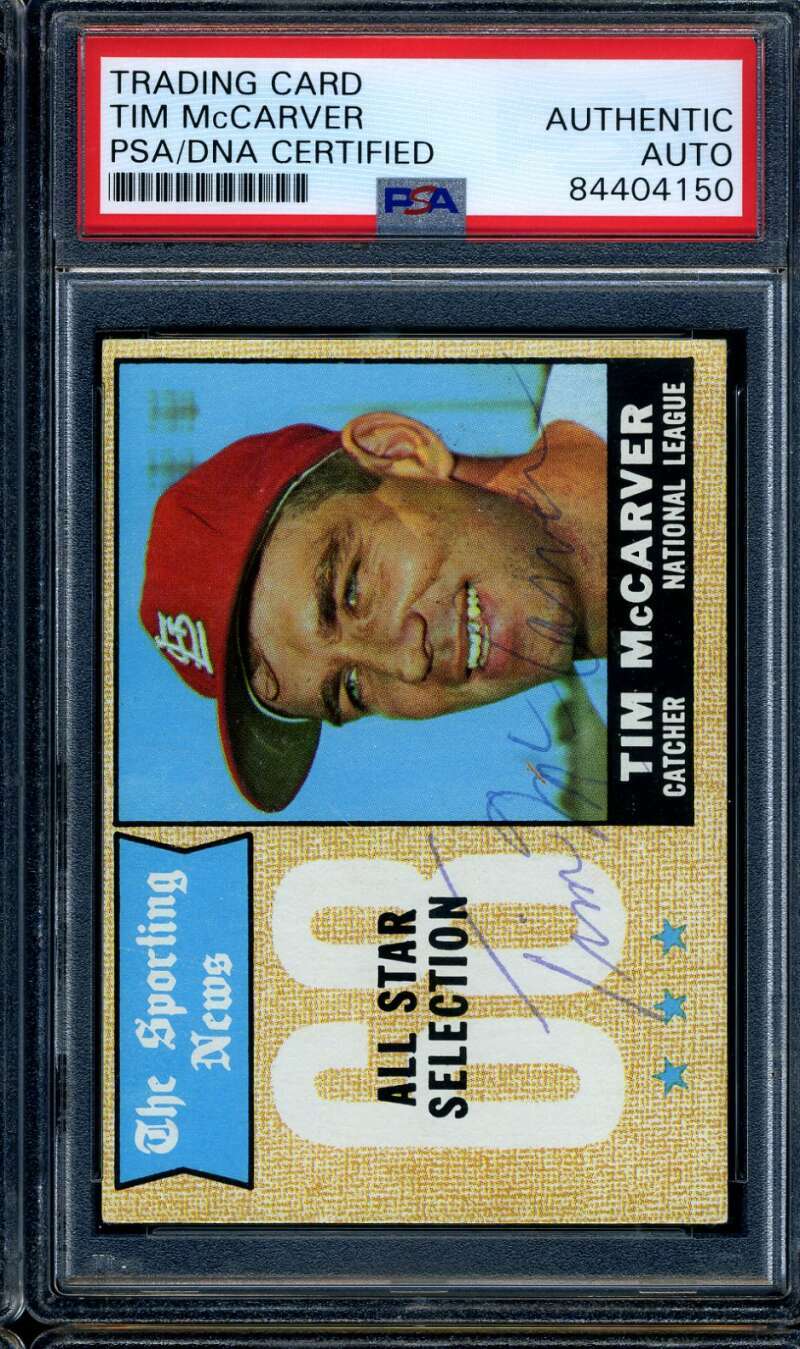 Tim McCarver PSA DNA Coa Signed 1968 Topps Autograph