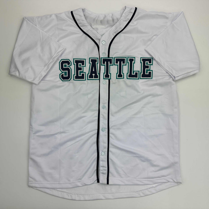 Facsimile Autographed George Kirby Seattle White Reprint Jersey Size Men's XL