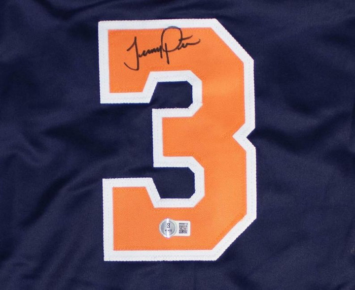 Jeremy Pena Houston Signed Navy Baseball Jersey BAS