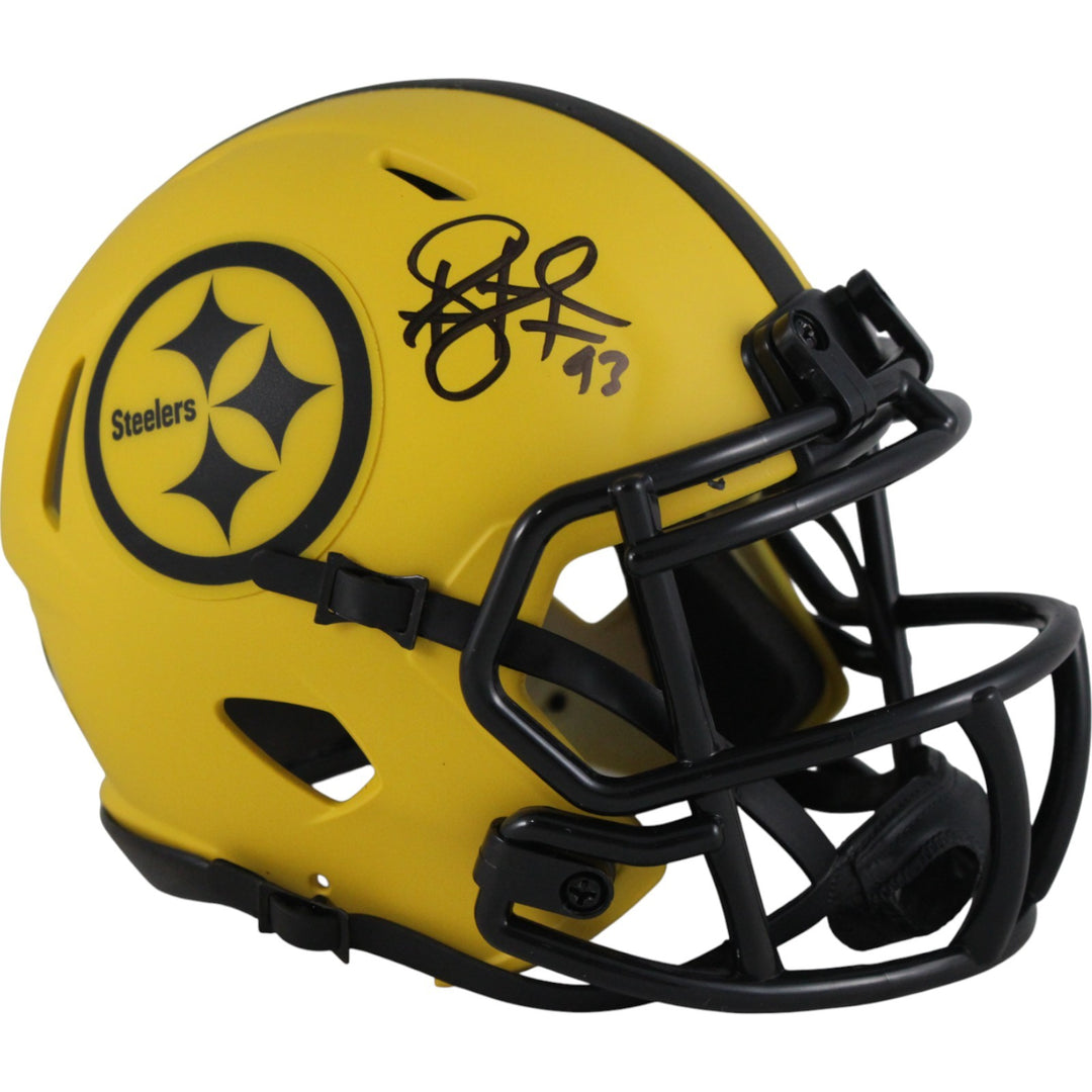 Troy Polamalu Autographed Pittsburgh Steelers Rave Mini Helmet Beckett 50266