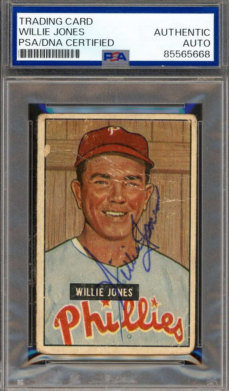 Willie Puddin Head Jones PSA DNA Vintage Signed 1951 Bowman Autograph
