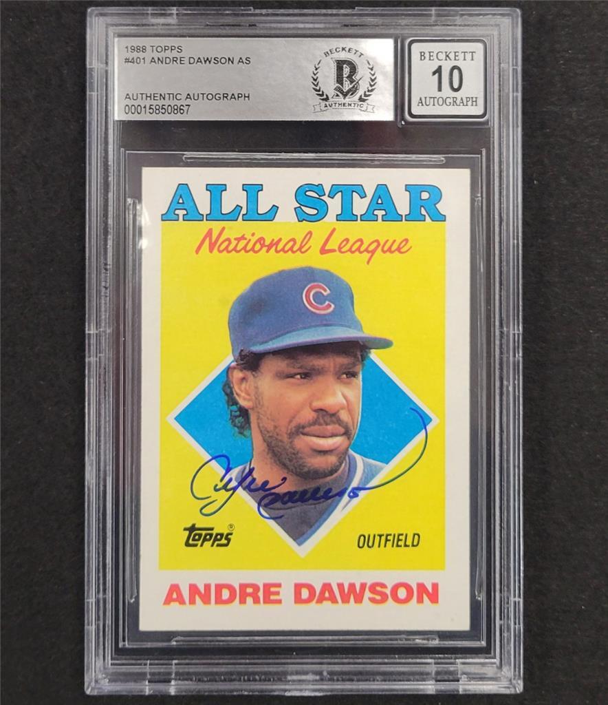 Andre Dawson signed 1988 Topps AS All-Star #401 card Beckett BGS BAS 10 auto