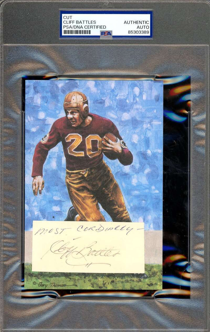 Cliff Battles PSA DNA Signed Goal Line Art Card Cut GLAC Autograph