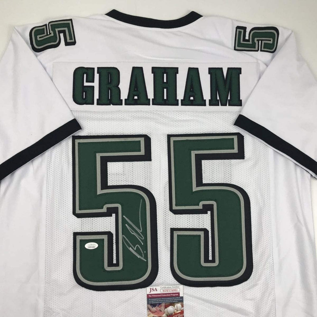 Autographed/Signed Brandon Graham Philadelphia White Jersey JSA COA
