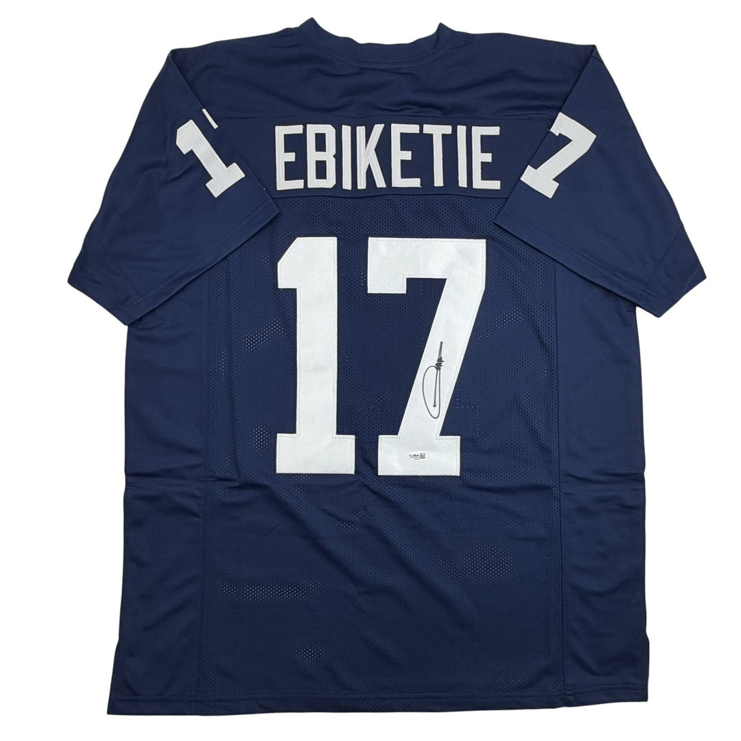 Autographed/Signed Arnold Ebiketie Penn State Blue College Jersey JSA COA