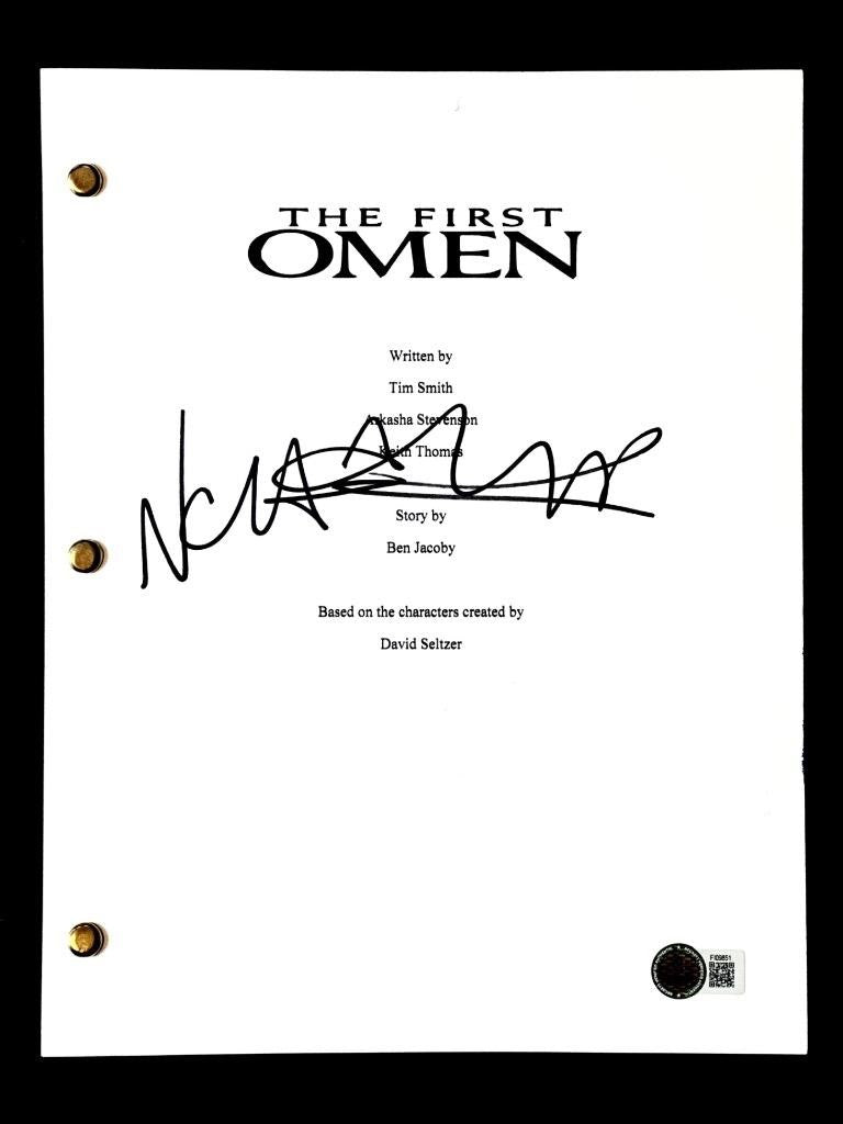 Nell Tiger Free signed The First Omen movie script autograph (B) ~ Beckett BAS