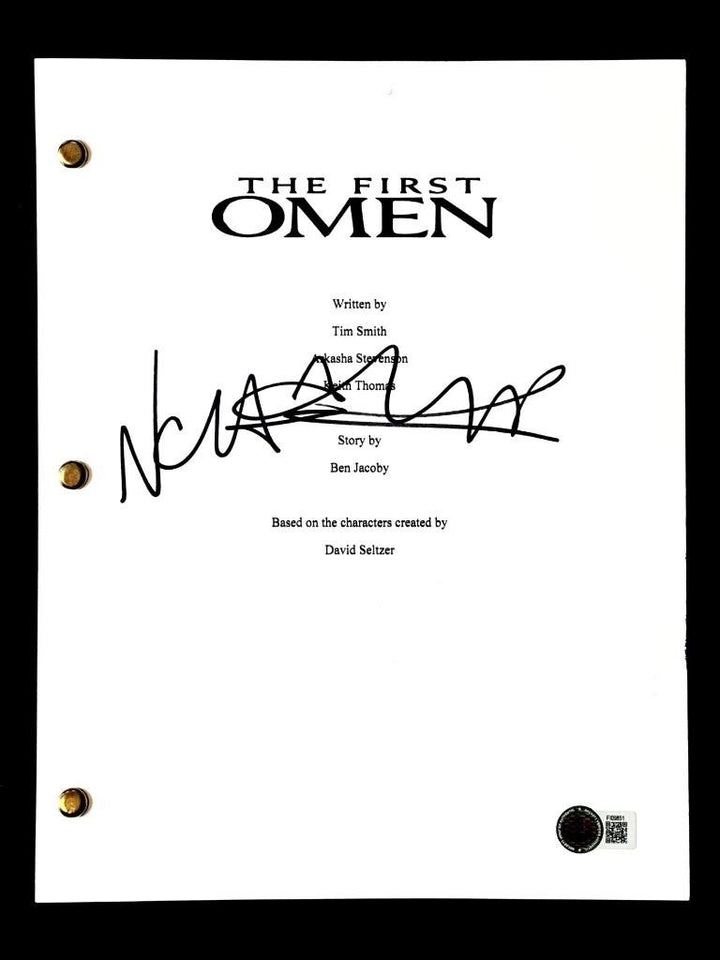 Nell Tiger Free signed The First Omen movie script autograph (B) ~ Beckett BAS